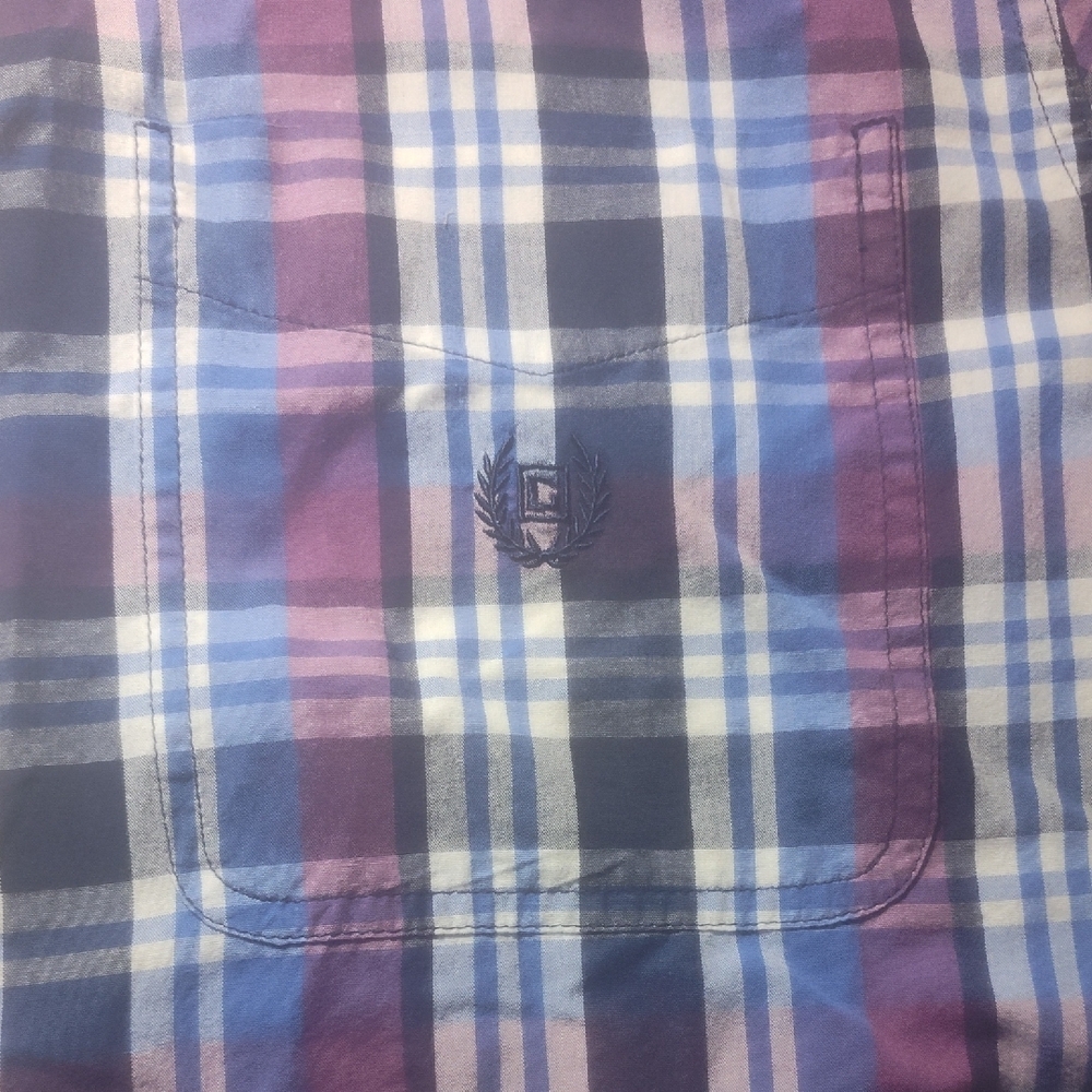 Chaps Blue and Red Plaid Casual Shirt - Picture 4 of 6